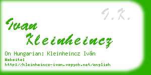 ivan kleinheincz business card